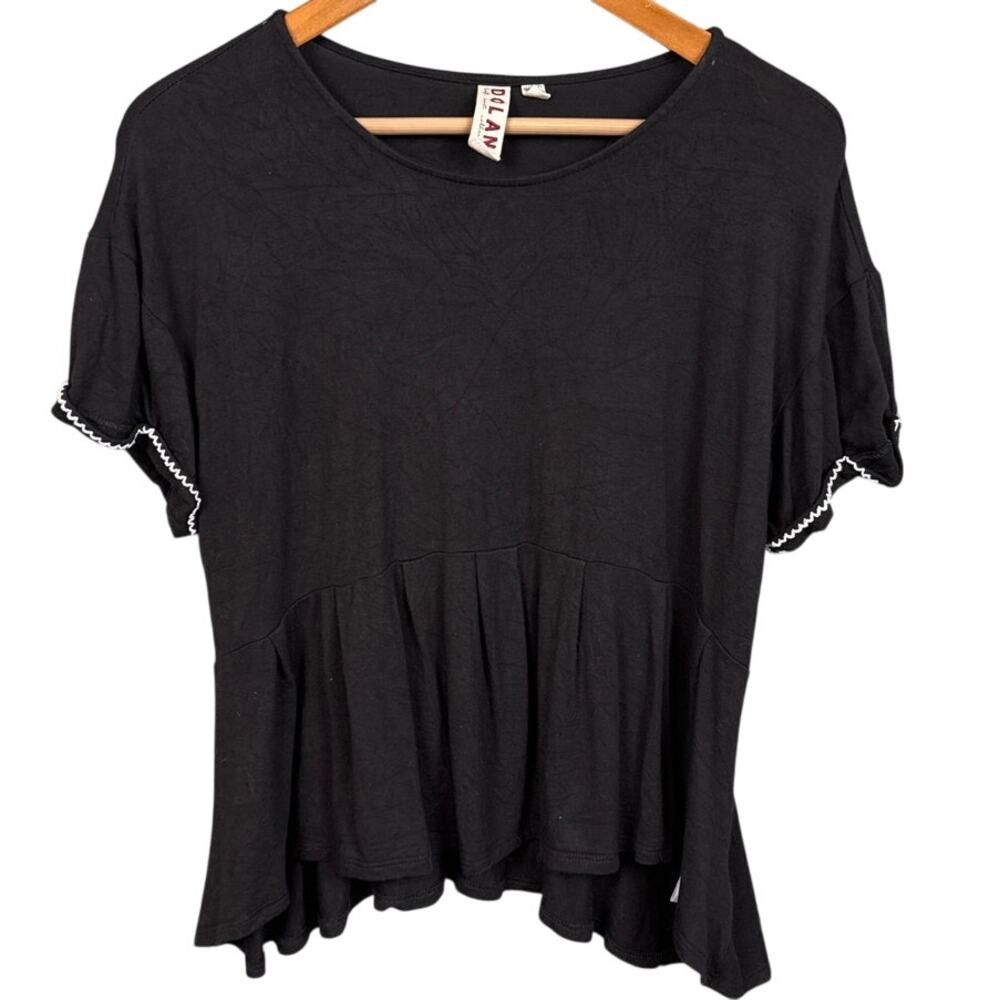 Dolan Anthropologie Top Black Rayon Relaxed Size S Boho Weekends Flowy Coastal